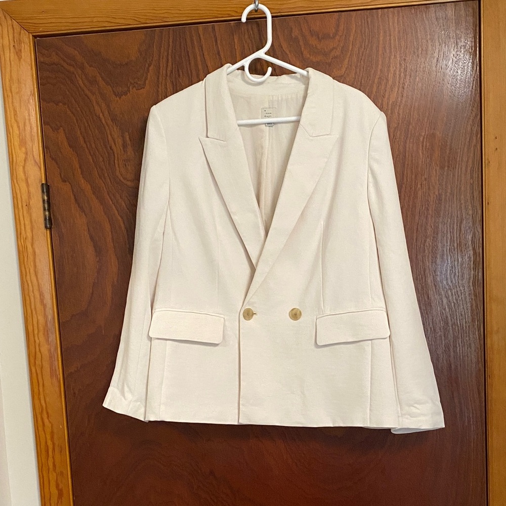 a new day Cream Double-Breasted Blazer